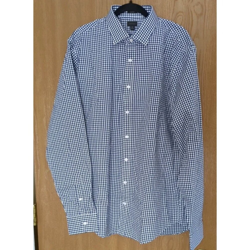 J. Crew Shirt Mens XLT Gingham Check Cotton Button Down Woven Blue White New